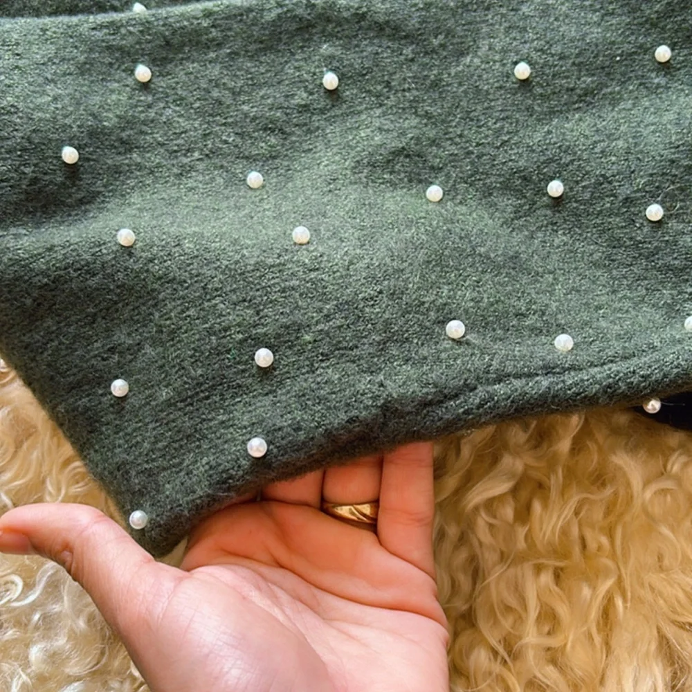 Zara Dark Green Cardigan with Pearl Details - Picture 3 of 6